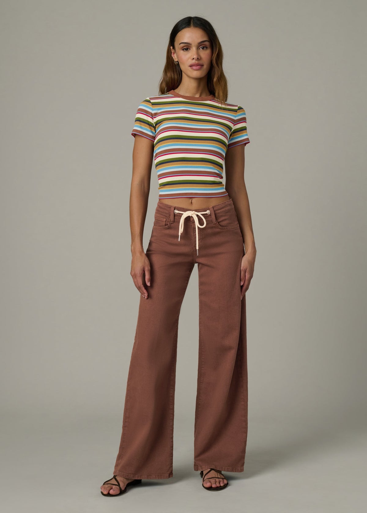 Joe's Jeans Women THE BABY TEE Multi Variegated Stripe