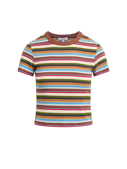 Joe's Jeans Women THE BABY TEE Multi Variegated Stripe