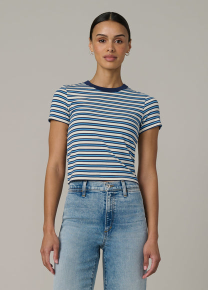 Joe's Jeans Women|Sale THE BABY TEE Ecru/Azure Stripe