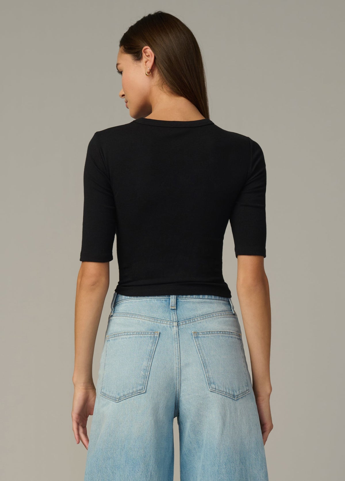 Joe's Jeans Women|Sale THE HALF SLEEVE BABY TEE Black