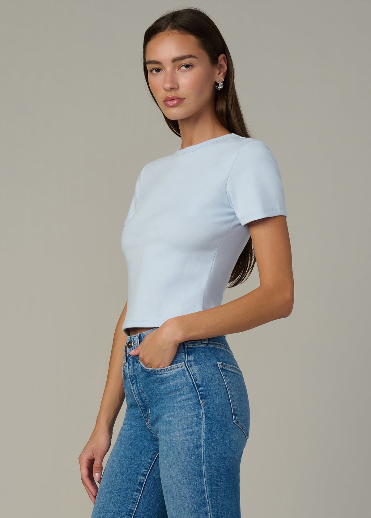 Joe's Jeans Women THE BABY TEE Powder Blue
