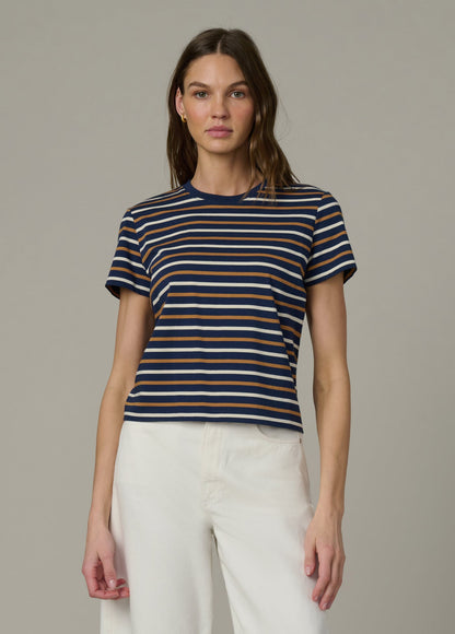 Joe's Jeans Women THE EASY TEE Navy/Honey Stripe