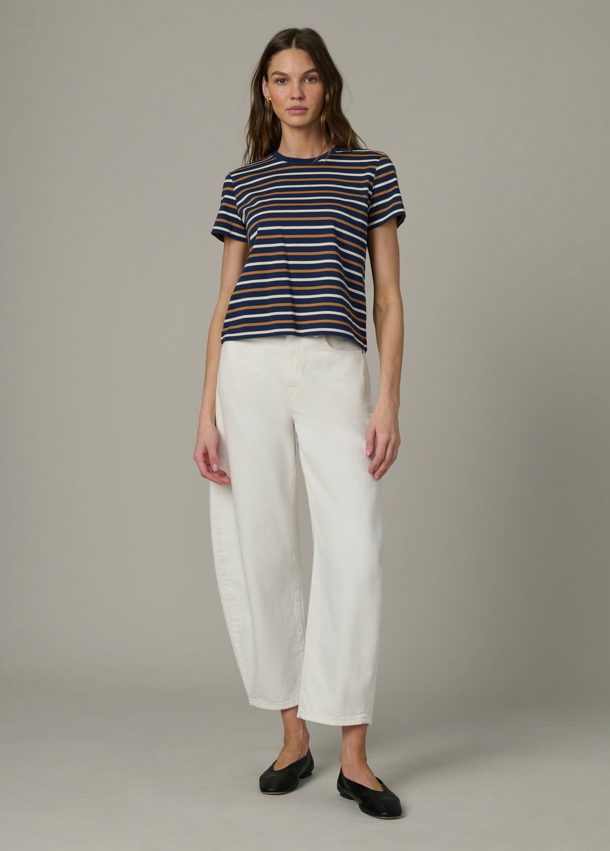Joe's Jeans Women THE EASY TEE Navy/Honey Stripe