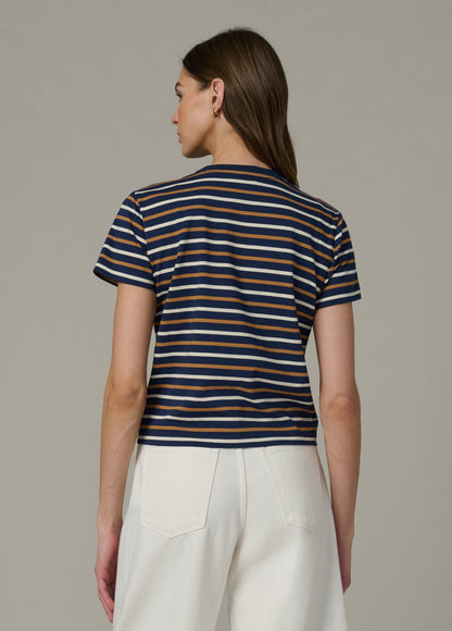 Joe's Jeans Women THE EASY TEE Navy/Honey Stripe