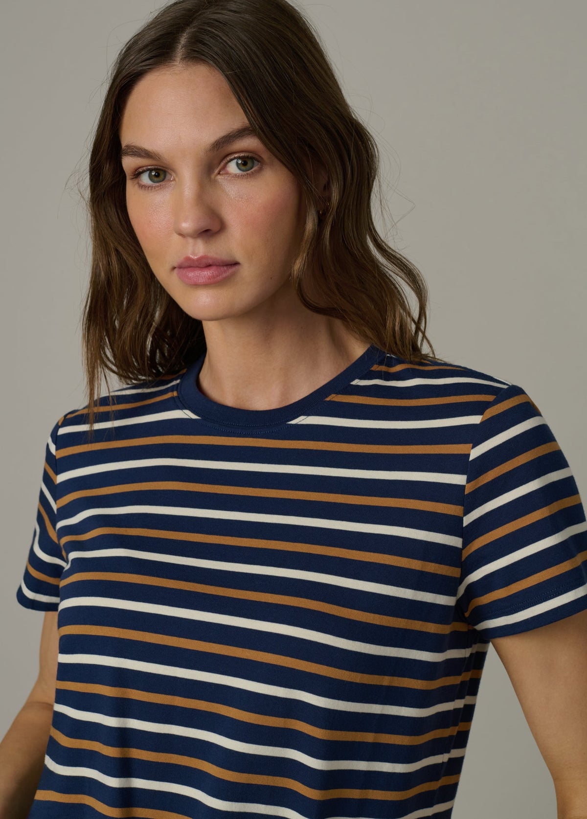 Joe's Jeans Women THE EASY TEE Navy/Honey Stripe