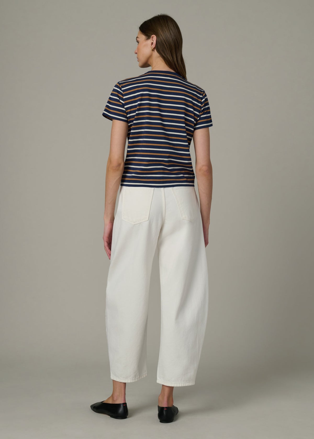 Joe's Jeans Women THE EASY TEE Navy/Honey Stripe