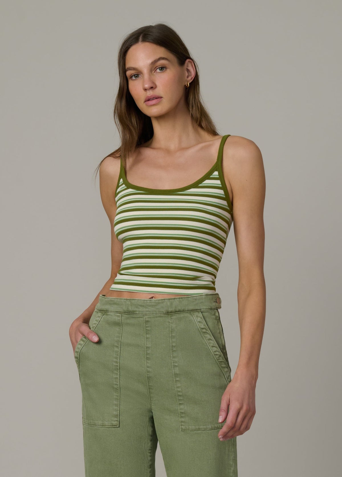Joe's Jeans Women THE CAMI Fern/Pesto Stripe