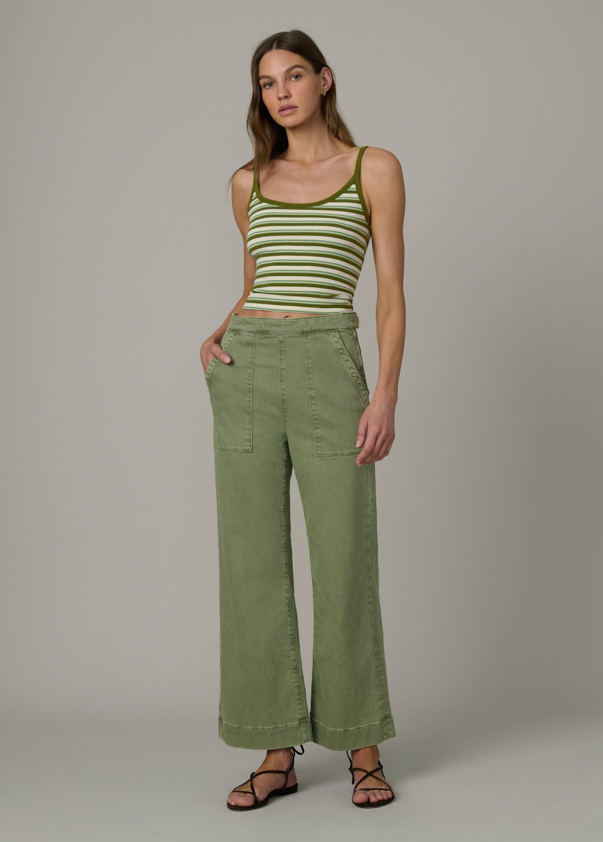 Joe's Jeans Women THE CAMI Fern/Pesto Stripe