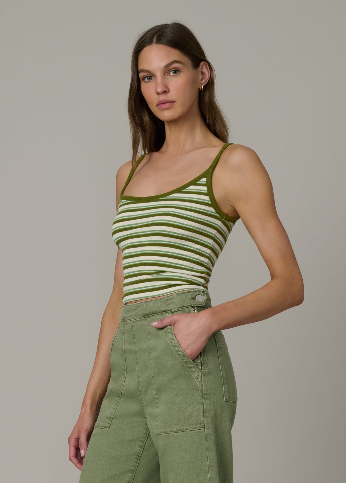 Joe's Jeans Women THE CAMI Fern/Pesto Stripe