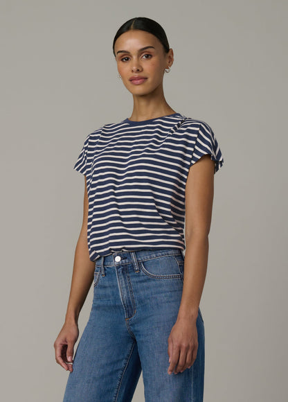 Joe's Jeans Women THE BUBBLE TEE Navy/Ecru Stripe