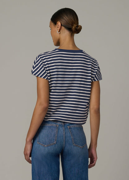 Joe's Jeans Women THE BUBBLE TEE Navy/Ecru Stripe