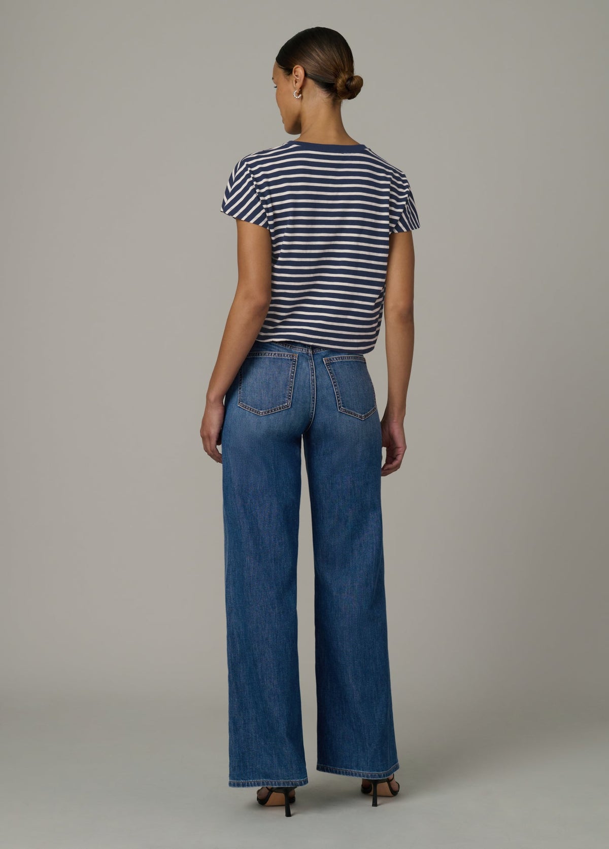Joe's Jeans Women THE BUBBLE TEE Navy/Ecru Stripe