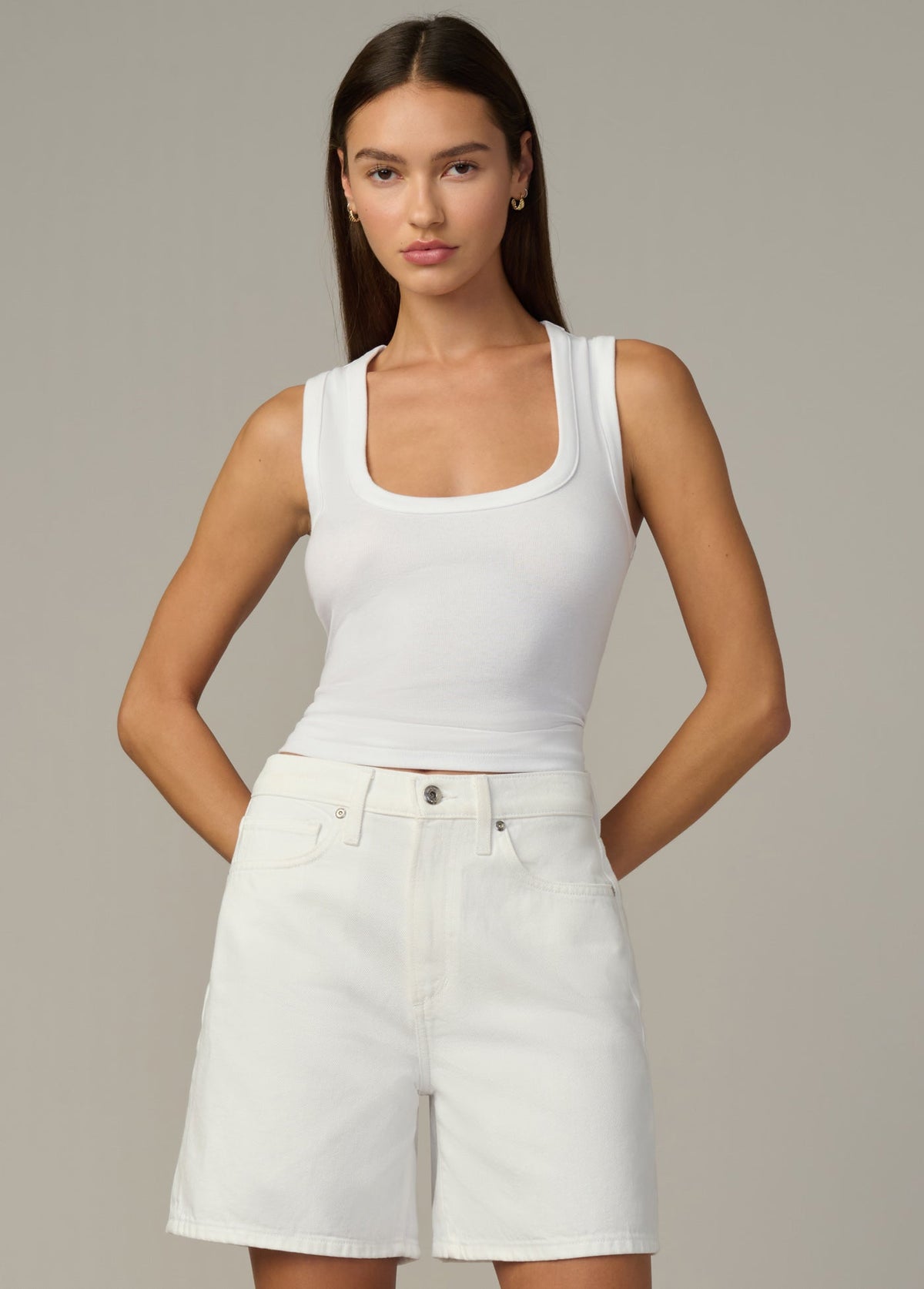 Joe's Jeans Women THE U-NECK TANK Optic White