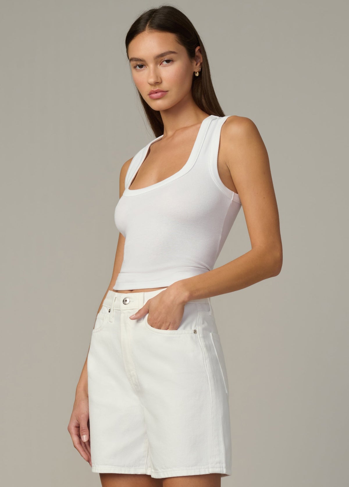 Joe's Jeans Women THE U-NECK TANK Optic White