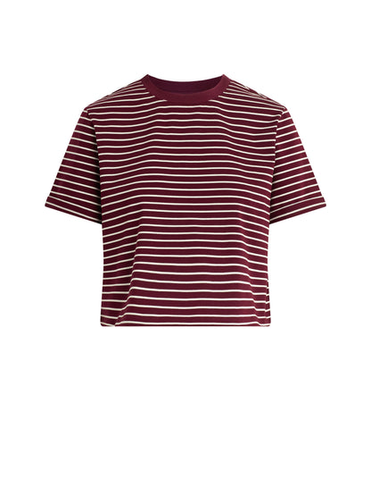 Joe's Jeans Women THE BOXY TEE Bordeaux Breton Stripe