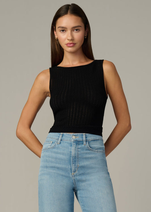 Joe's Jeans Women|Sale THE CROCHET BOATNECK TANK Black