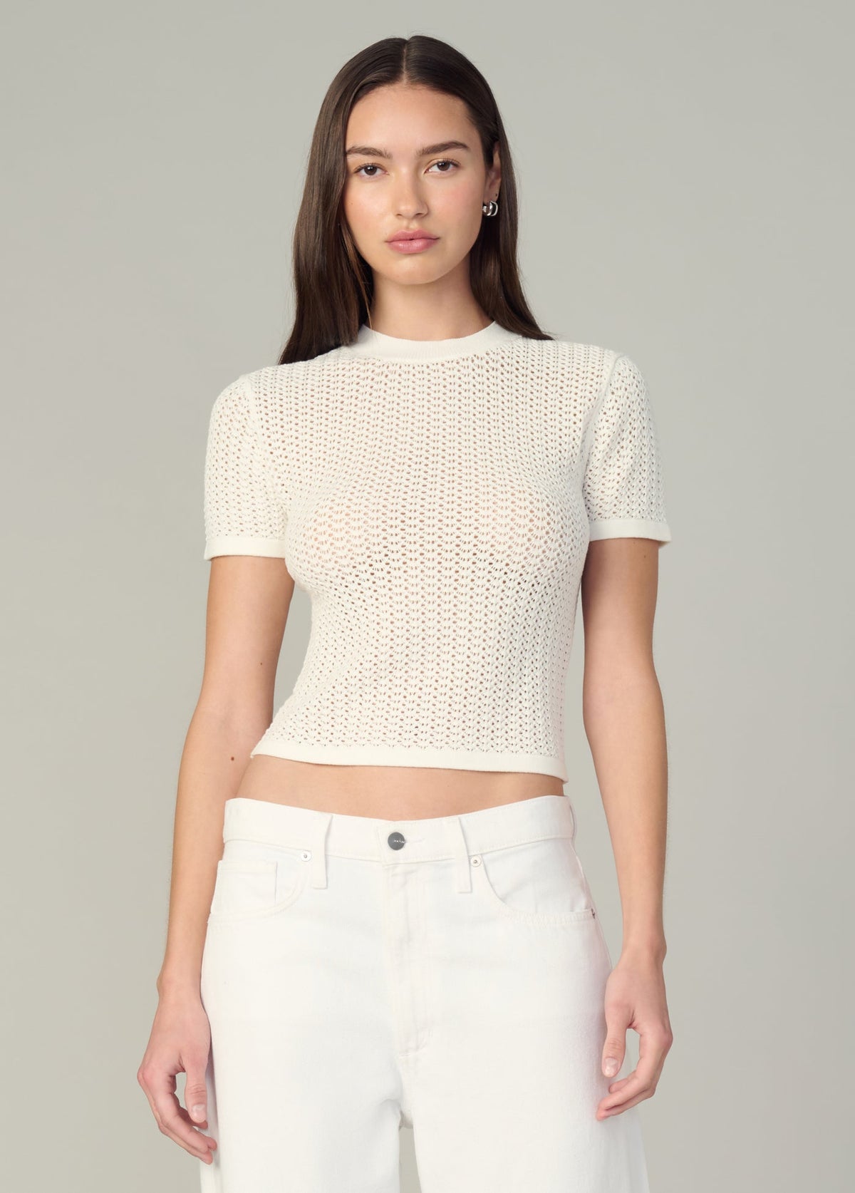 Joe's Jeans Women|Sale THE CROCHET BABY TEE Ecru