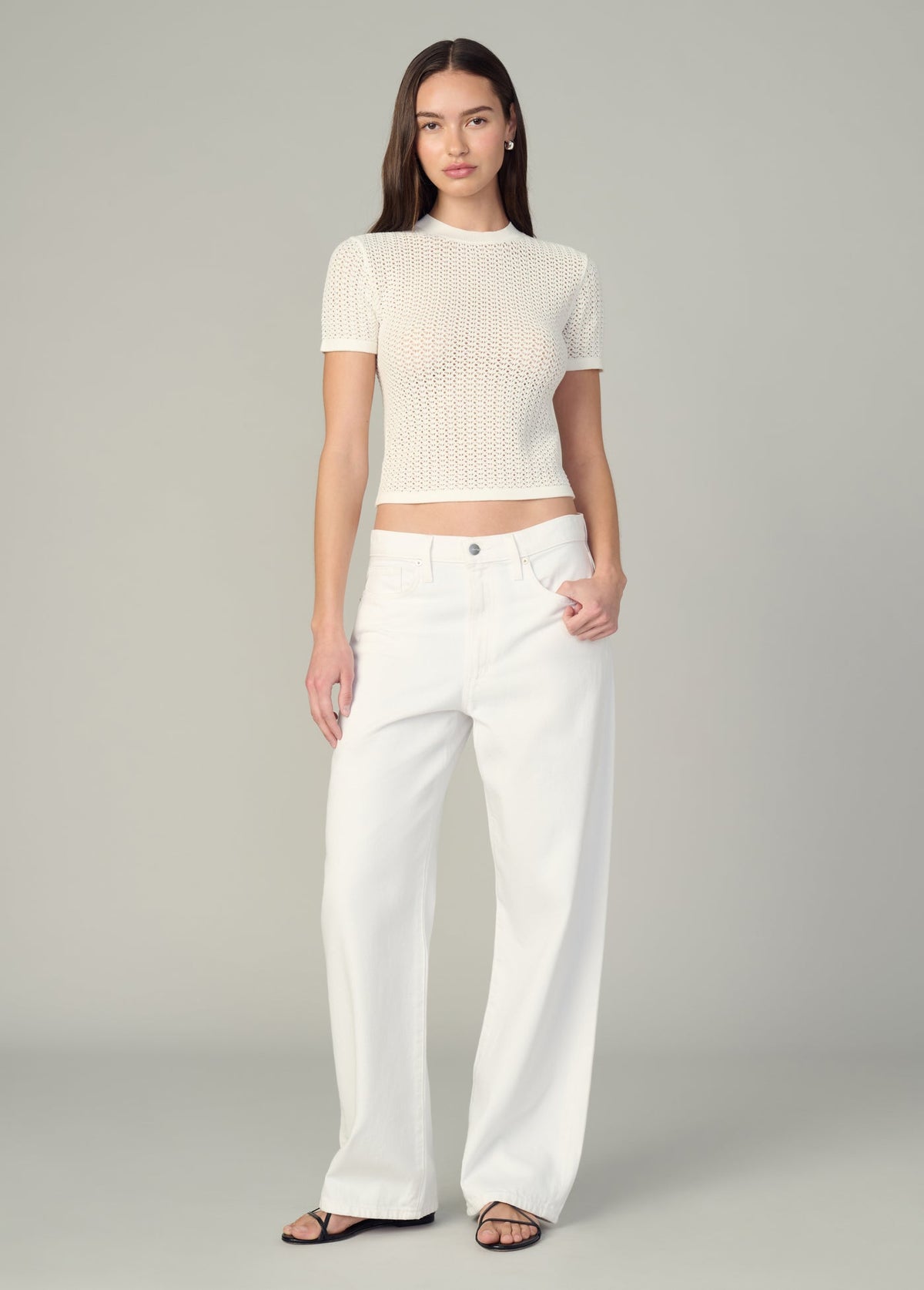 Joe's Jeans Women|Sale THE CROCHET BABY TEE Ecru