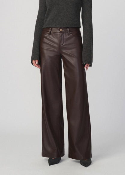 Joe's Jeans Women THE VEGAN LEATHER LOU LOU Dark Chocolate
