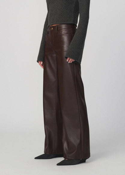 Joe's Jeans Women THE VEGAN LEATHER LOU LOU Dark Chocolate