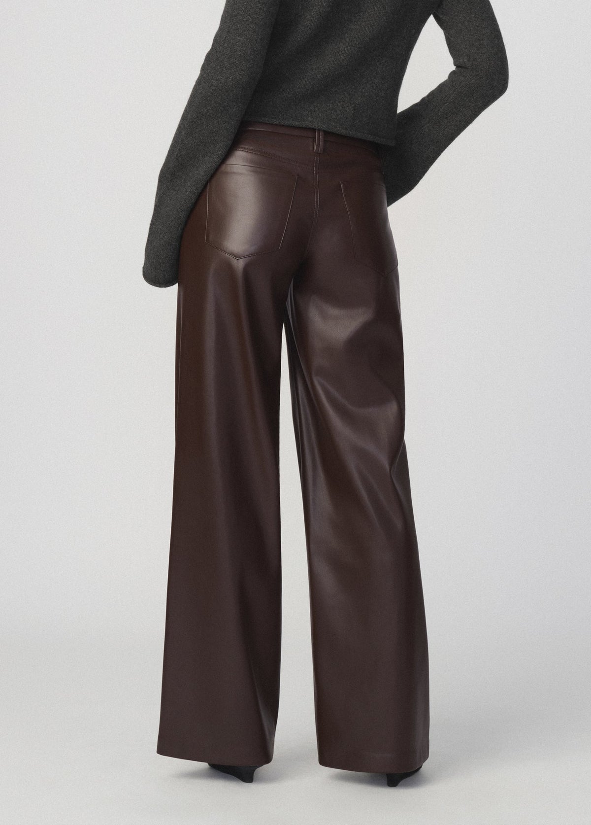 Joe's Jeans Women THE VEGAN LEATHER LOU LOU Dark Chocolate