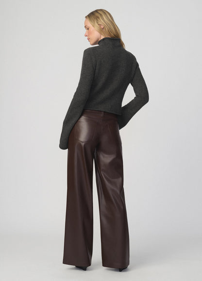 Joe's Jeans Women THE VEGAN LEATHER LOU LOU Dark Chocolate
