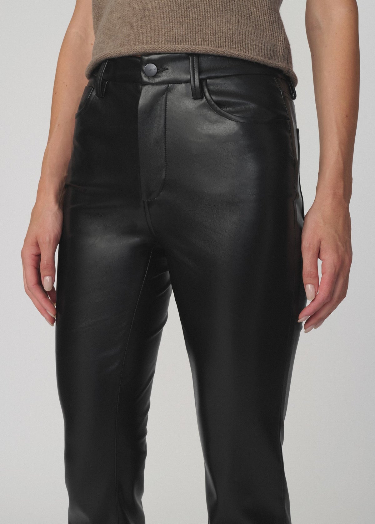 Joe's Jeans Women THE VEGAN LEATHER HI HONEY Black