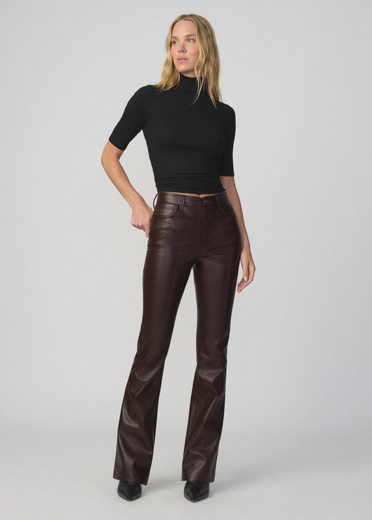 Joe's Jeans Women THE VEGAN LEATHER HI HONEY Dark Chocolate