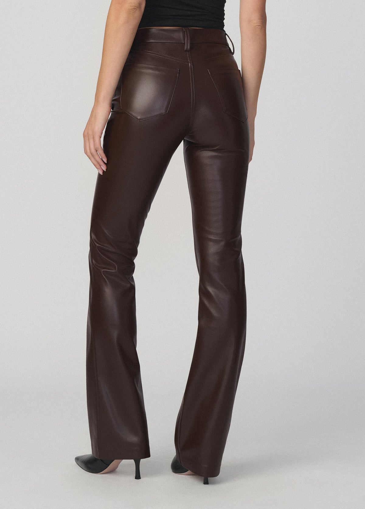 Joe's Jeans Women THE VEGAN LEATHER HI HONEY Dark Chocolate