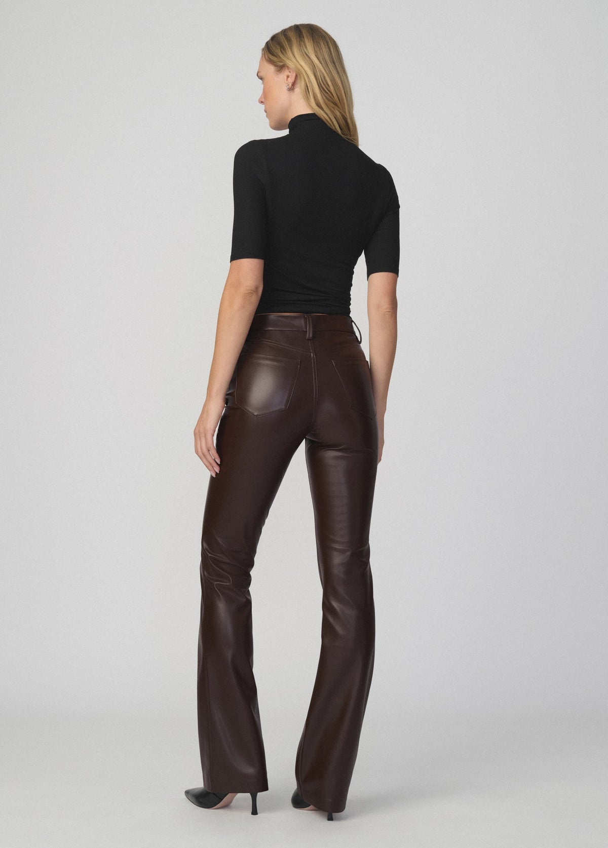 Joe's Jeans Women THE VEGAN LEATHER HI HONEY Dark Chocolate