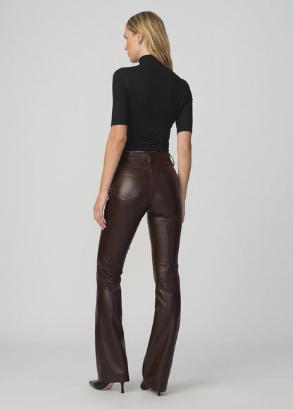 Joe's Jeans Women THE VEGAN LEATHER HI HONEY Dark Chocolate