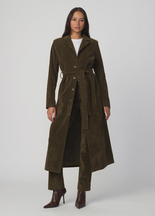 Joe's Jeans Women THE VEGAN SUEDE MARGOT SLIM Olive