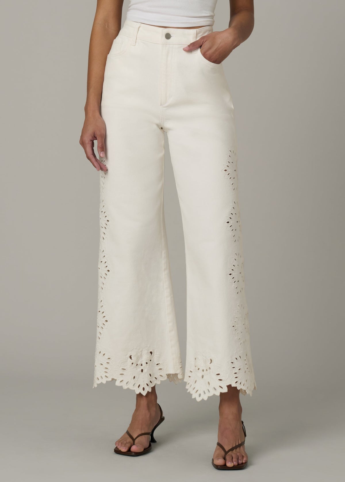 Joe's Jeans Women THE MIA WITH BRODERIE Ecru Floral