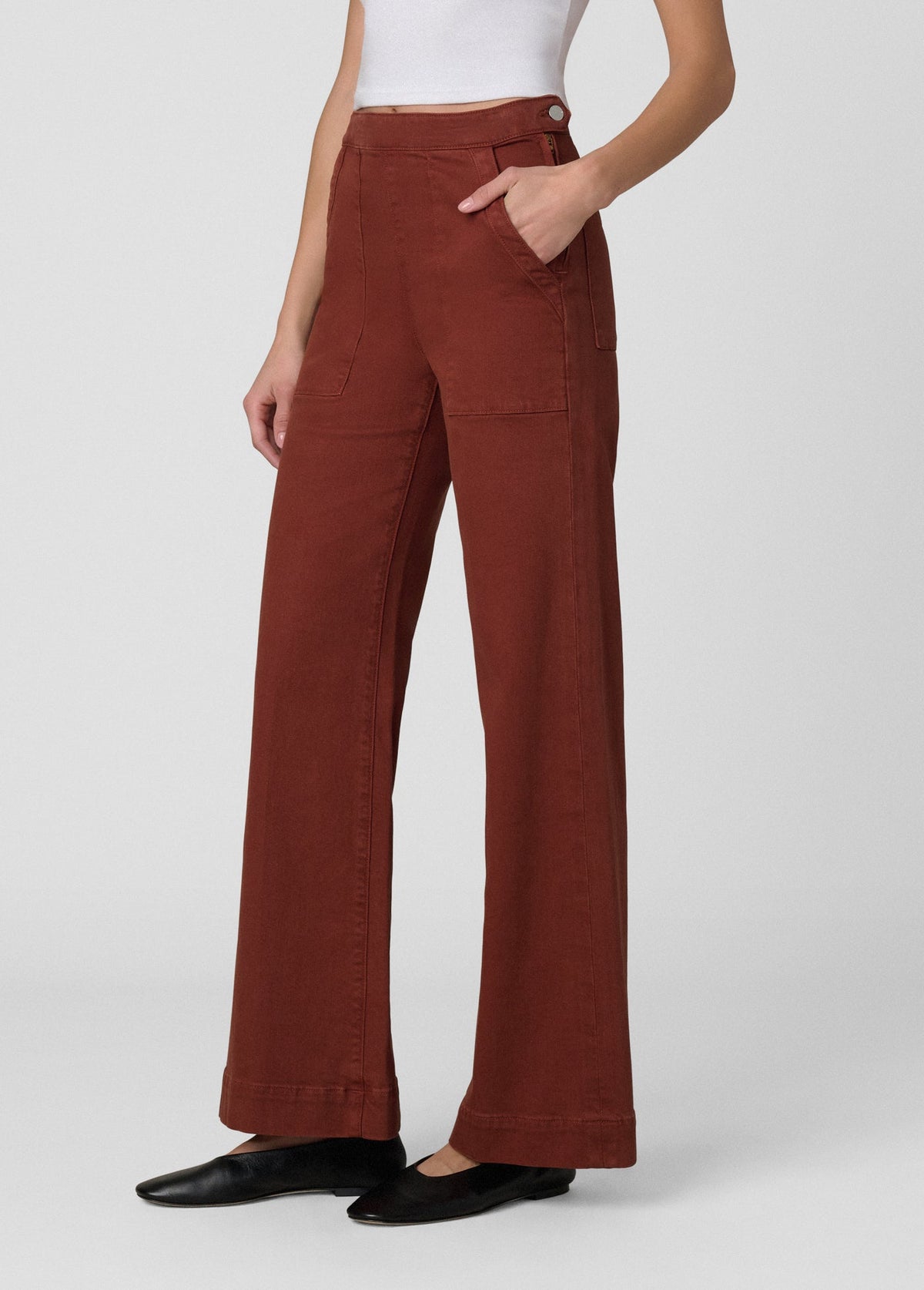 Joe's Jeans Women THE SIDE ZIP WIDE LEG Chili Oil