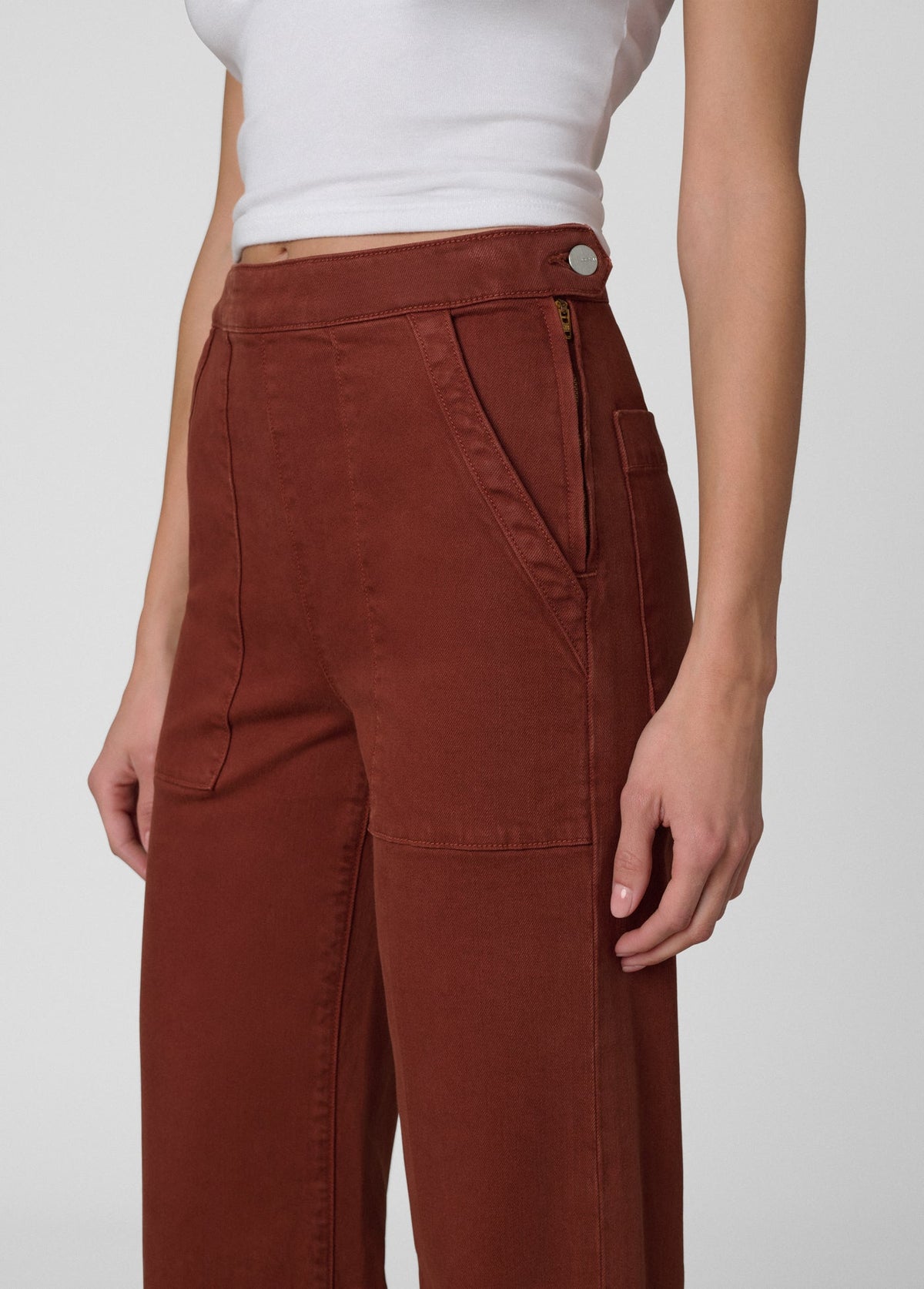 Joe's Jeans Women THE SIDE ZIP WIDE LEG Chili Oil
