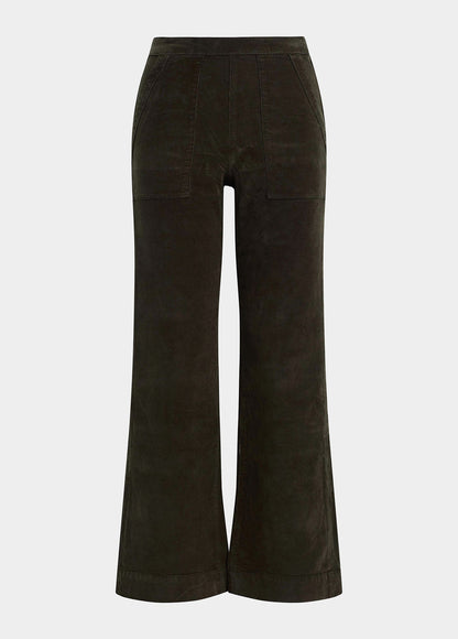 Joe's Jeans Women THE CORDUROY SIDE ZIP WIDE LEG Olive