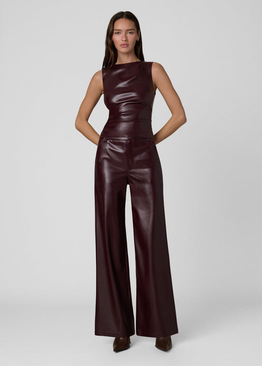 Joe's Jeans Women THE VEGAN LEATHER MIA TROUSER Cabernet