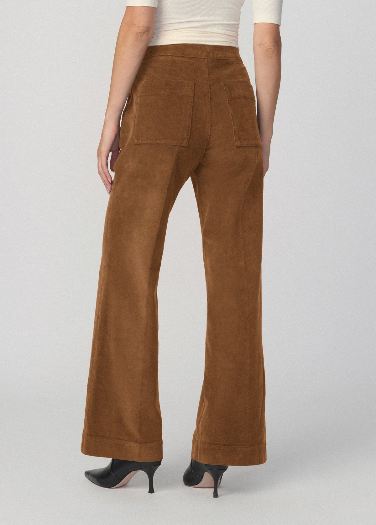 Joe's Jeans Women THE CORDUROY SIDE ZIP WIDE LEG Bronze Brown