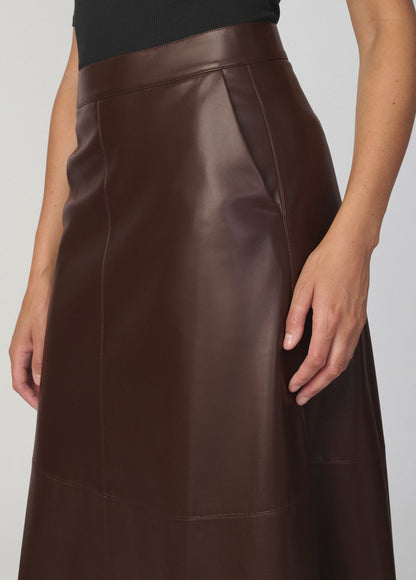Joe's Jeans Women THE TAVI VEGAN LEATHER SKIRT Dark Chocolate