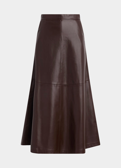 Joe's Jeans Women THE TAVI VEGAN LEATHER SKIRT Dark Chocolate