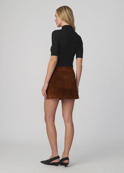 Joe's Jeans Women THE VEGAN SUEDE MINI SKIRT Chestnut