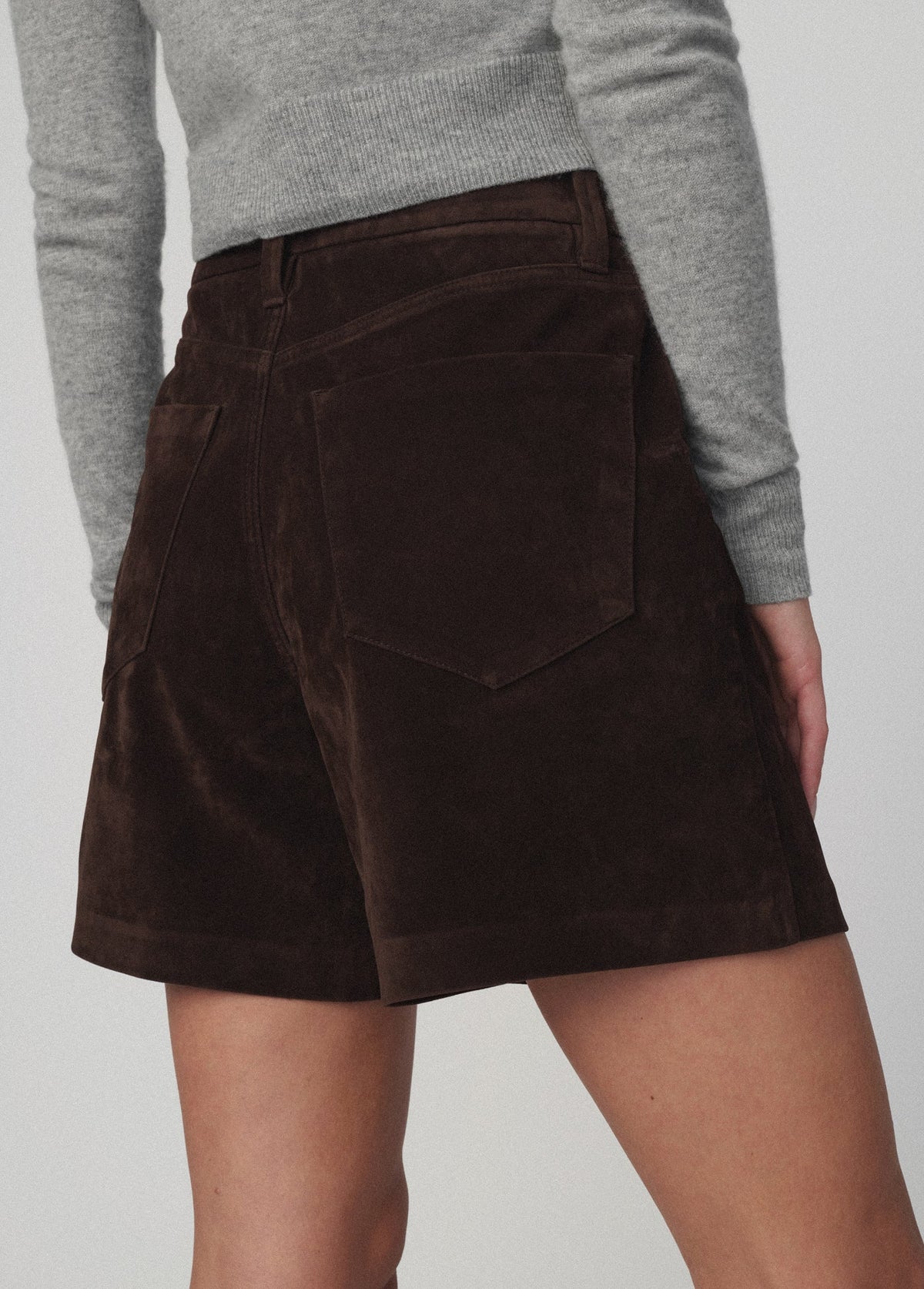 Joe's Jeans Women THE VEGAN SUEDE HARLOWE SHORT Dark Chocolate