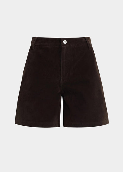 Joe's Jeans Women THE VEGAN SUEDE HARLOWE SHORT Dark Chocolate