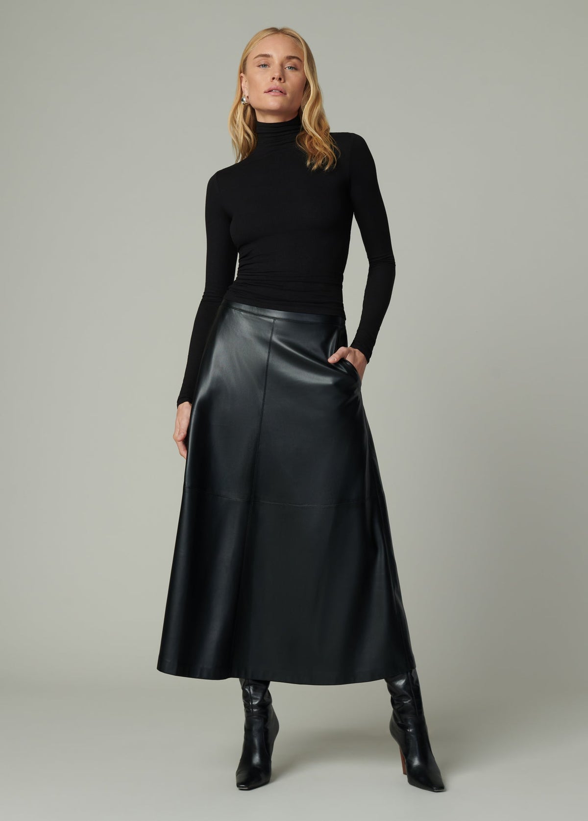 Joe's Jeans Women THE TAVI VEGAN LEATHER SKIRT Black