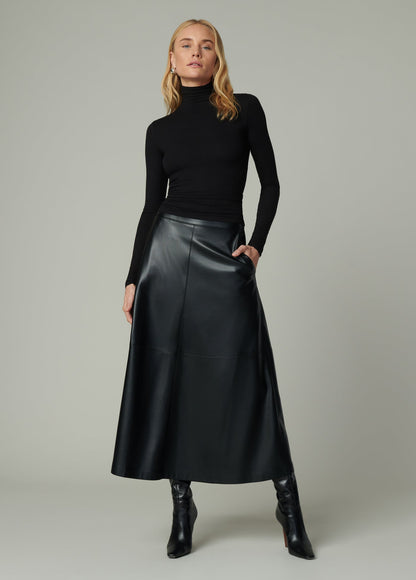 Joe's Jeans Women THE TAVI VEGAN LEATHER SKIRT Black