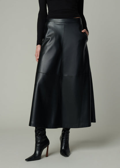 Joe's Jeans Women THE TAVI VEGAN LEATHER SKIRT Black
