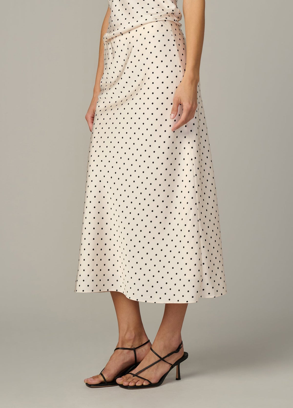 Joe's Jeans Women THE INES MIDI SKIRT Ecru Polka Dot