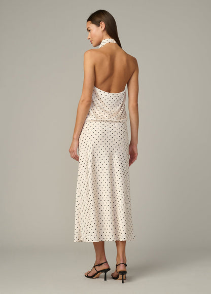Joe's Jeans Women THE INES MIDI SKIRT Ecru Polka Dot