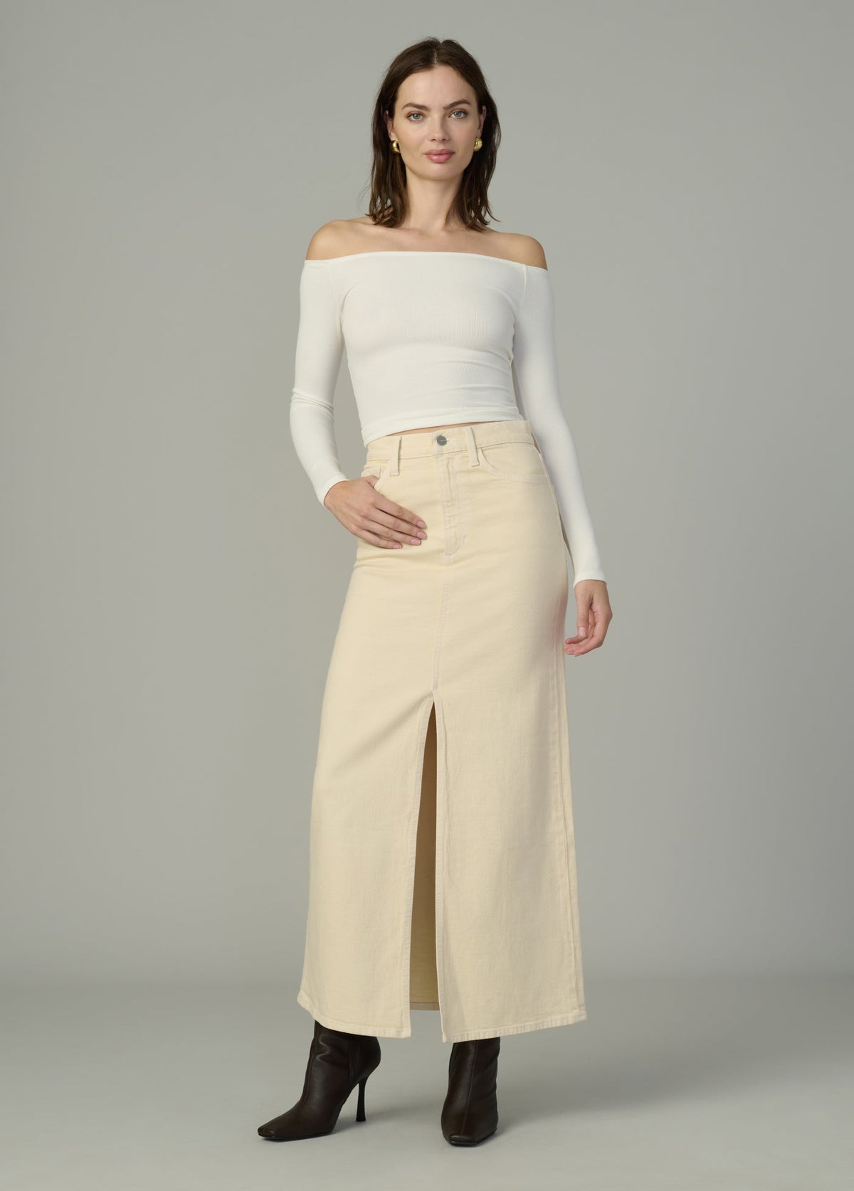 Joe's Jeans Women THE MARTINE DENIM MAXI Creme Brulee