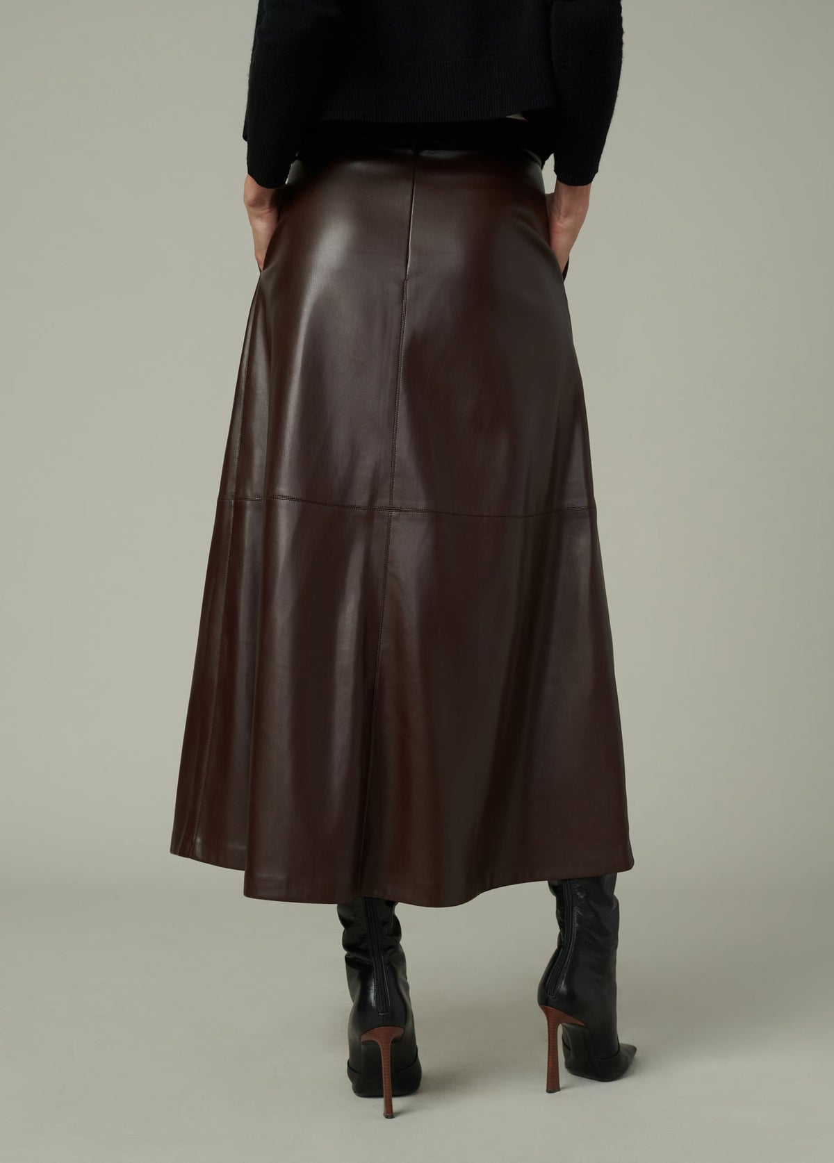 Joe's Jeans Women THE TAVI VEGAN LEATHER SKIRT Coffee Bean